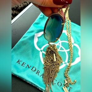 Beautiful Blue Agate Kendra Scott Rayne Necklace